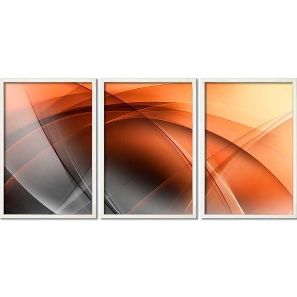 Conjunto Quadros Decorativos Abstrato Sem Vidro Branco