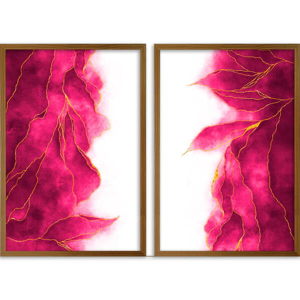 Conjunto Quadros Decorativos Aquarela I Sem Vidro Marrom