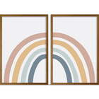 Conjunto Quadros Decorativos Arco Irís Sem Vidro Marrom