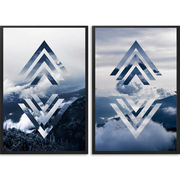 Conjunto Quadros Decorativos Composição Vii Sem Vidro Preto