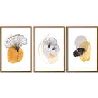 Conjunto Quadros Decorativos Floral Minimalista Sem Vidro Mar