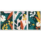 Conjunto Quadros Decorativos Floral Viii Sem Vidro Branco