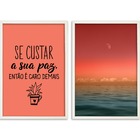 Conjunto Quadros Decorativos Frases Iii Sem Vidro Branco