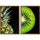 Conjunto Quadros Decorativos Frutas Sem Vidro Marrom