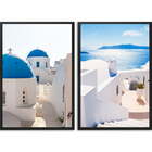 Conjunto Quadros Decorativos Grécia Sem Vidro Preto