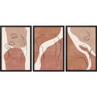 Conjunto Quadros Decorativos Linhas I Sem Vidro Preto