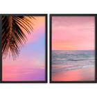 Conjunto Quadros Decorativos Mar V Sem Vidro Preto