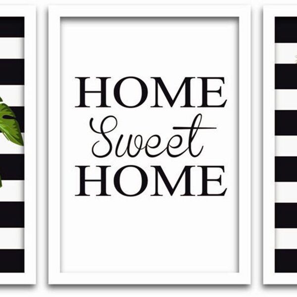 Conjunto Quadros Decorativos Mdf 3 Peças 20x30 Sweet Home 2 -