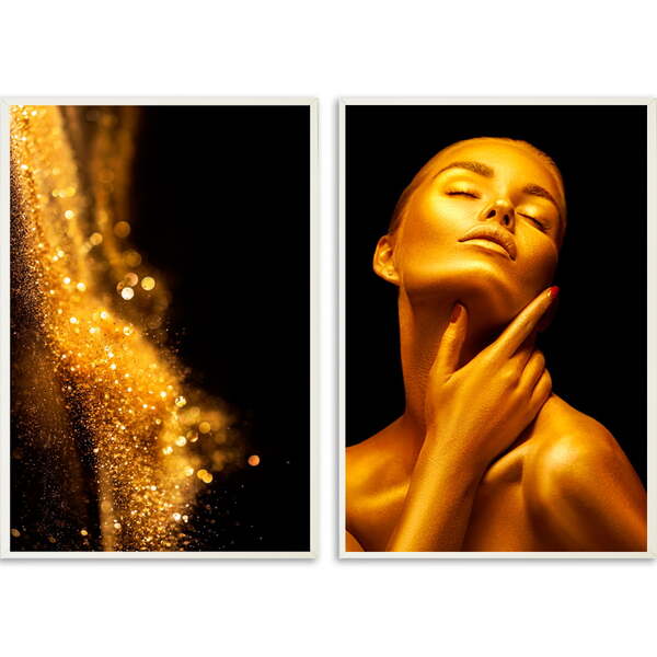 Conjunto Quadros Decorativos Mulher Sem Vidro Branco