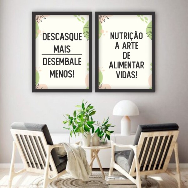 Conjunto Quadros Decorativos Nutrição Descasque Mais Desembal