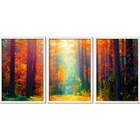 Conjunto Quadros Decorativos Outono Sem Vidro Branco