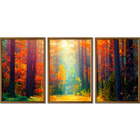 Conjunto Quadros Decorativos Outono Sem Vidro Marrom