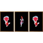 Conjunto Quadros Decorativos Peixe Beta Iii Sem Vidro Marrom