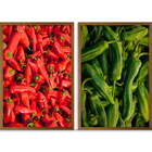 Conjunto Quadros Decorativos Pimenta Sem Vidro Marrom