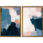 Conjunto Quadros Decorativos Pintura Abstrata V Sem Vidro Mar