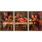 Conjunto Quadros Decorativos Santa Ceia I Sem Vidro Marrom