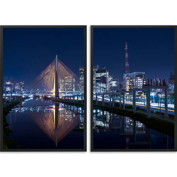 Conjunto Quadros Decorativos São Paulo Iv Sem Vidro Preto