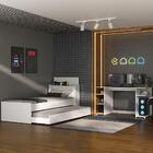 Conjunto Quarto Bicama Com Colchão E Baú/mesa Gamer Multimóve