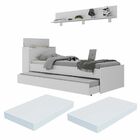 Conjunto Quarto Bicama Com Colchão E Baú/prateleira 175cm Mul