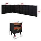 Conjunto Quarto Cabeceira Cama Solteiro E Mesinha Retrô Puxad