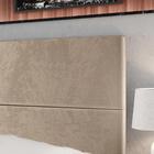 Conjunto Quarto Casal Cabeceira Estofada Bege Cama Box 1,40 E