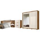 Conjunto Quarto Casal Completo Zeus Freijó/off White