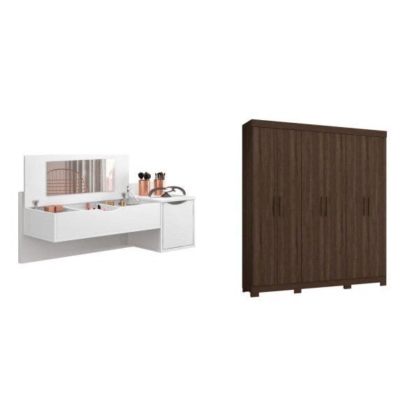Conjunto Quarto Casal Guarda-roupa Casal Amarok E Penteadeira