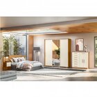 Conjunto Quarto Com Guarda-roupa Casal, Cabeceira E Cômoda Lu