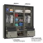 Conjunto Quarto Com Guarda Roupa E 2 Mesas De Cabeceira - Cin