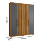 Conjunto Quarto Completo Leicester Freijó Cinza