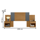 Conjunto Quarto Completo Leicester Freijó Cinza