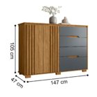 Conjunto Quarto Completo Leicester Freijó Cinza