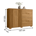 Conjunto Quarto Completo Leicester Freijó Cinza