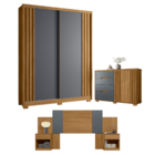 Conjunto Quarto Completo Liverpool Freijó Cinza