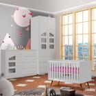 Conjunto Quarto De Bebê 100% Mdf Branco Eliana Shop Jm Baby