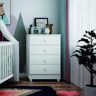 Conjunto Quarto De Bebê 100% Mdf Com Berço Mini Cama E Cômoda