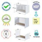 Conjunto Quarto De Bebê 1 Berço 1 Cômoda 4 Gavetas Trocador 1