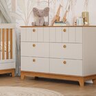 Conjunto Quarto De Bebê 1 Berço 1 Cômoda 6 Gavetas Chantilly