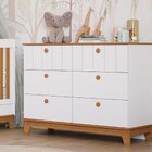 Conjunto Quarto De Bebê 1 Berço 1 Cômoda 6 Gavetas Chantilly