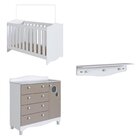 Conjunto Quarto De Bebê 1 Berço 1 Cômoda Trocador 4 Gavetas 1