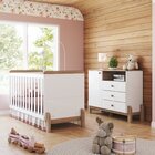 Conjunto Quarto De Bebê Berço 2 Em 1 E Cômoda Yuri Branco/jeq