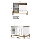 Conjunto Quarto De Bebê Berço 2 Em 1 E Cômoda Yuri Branco/jeq