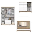 Conjunto Quarto De Bebê Berço 2 Em 1, Guarda-roupa E Cômoda S