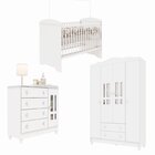 Conjunto Quarto De Bebê Berço 3 Em 1 Guarda-roupa E Cômoda 10