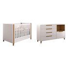 Conjunto Quarto De Bebê Berço E Cômoda Capri Branco