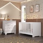 Conjunto Quarto De Bebê Colorir Berço E Cômoda Branco - Movil