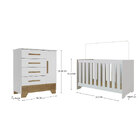 Conjunto Quarto De Bebê Colorir Berço E Cômoda Branco/nature