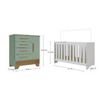 Conjunto Quarto De Bebê Colorir Berço E Cômoda Verde/nature -