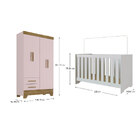 Conjunto Quarto De Bebê Colorir Guarda Roupas 4 Portas E Berç