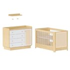 Conjunto Quarto De Bebê Com Berço, Cômoda E Prateleira Com Ca